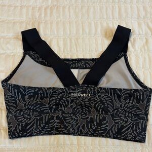 Merrell Black Sports Bra with Racerback Design